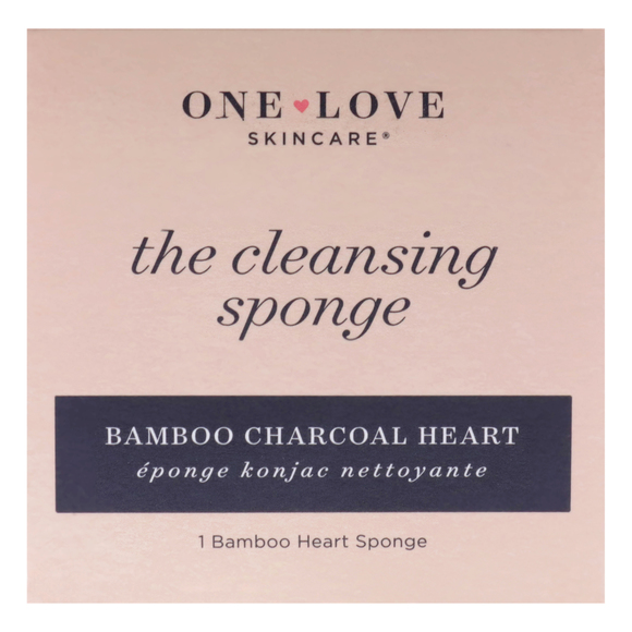 One Love Organics The Cleansing Sponge Bamboo Charcoal Heart by One Love 1 Pc - Picture 5 of 5